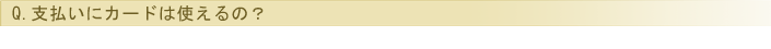 支払いにカードは使えるの？
